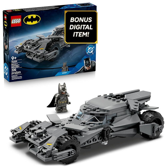 LEGO DC Batman: Batman v Superman Batmobile Building Blocks Set - Super Hero Toy for Kids, Boys & Girls, Ages 9+ - with Armored Minifigure & Golden Coin - Gift Idea for Birthdays - 76331