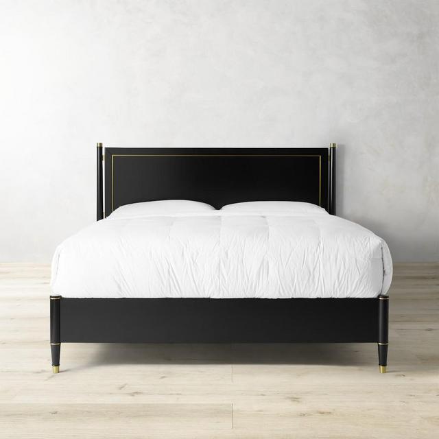 Lacourte Bed with Footrail, King, Ebony