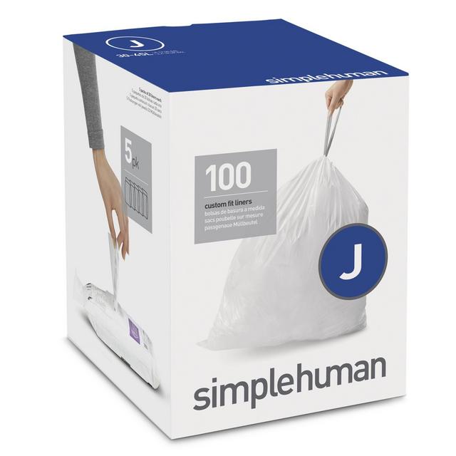 simplehuman® Code J 100-Pack 38-40-Liter Custom Fit Liners in White