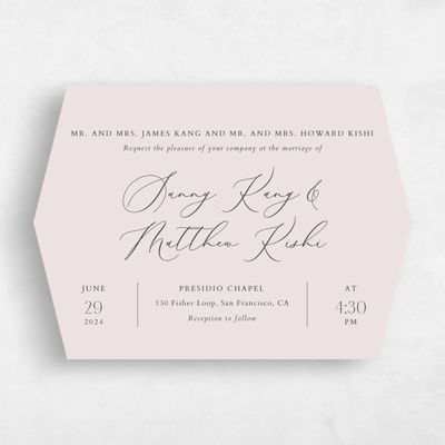 Beige Diamond Wedding Invitation - Niligan Landscape