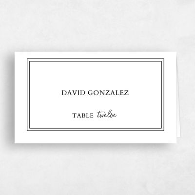 White Wedding Place Card - Verona