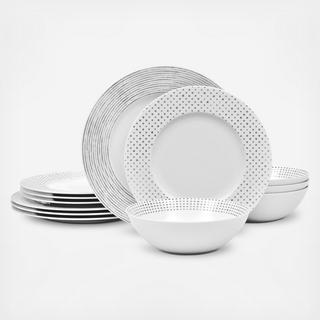 Hammock Rim 12-Piece Dinnerware Set, Service for 4 by Macy's