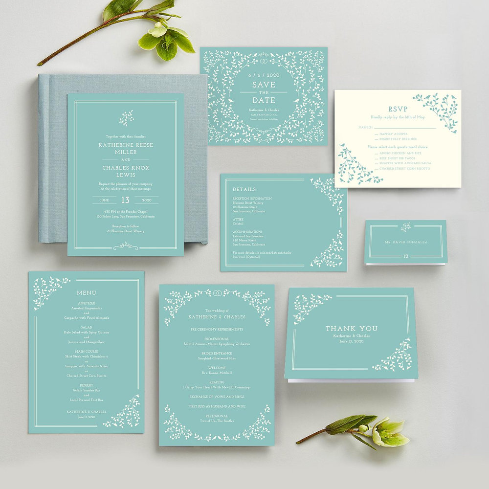 Ivy Portrait | Sage | Zola Wedding Invitations