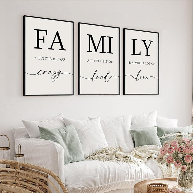 Heiple Family Wall Decor Framed Wooden Wall Sign for Home Decor Farmhouse Vintage Rustic Living Room Minimalist Family Wall Art (Black, 16"x24")