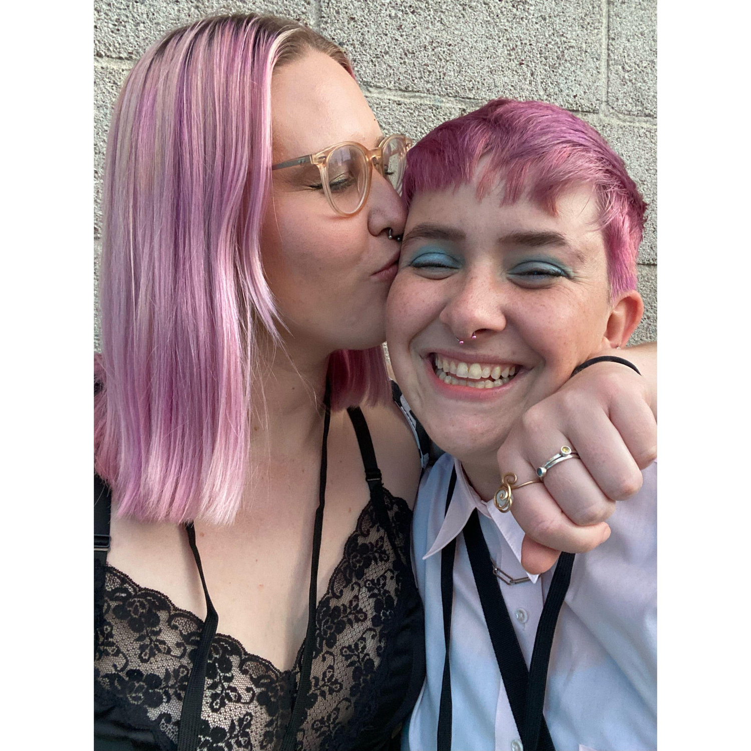 Matching hair at our first pride together