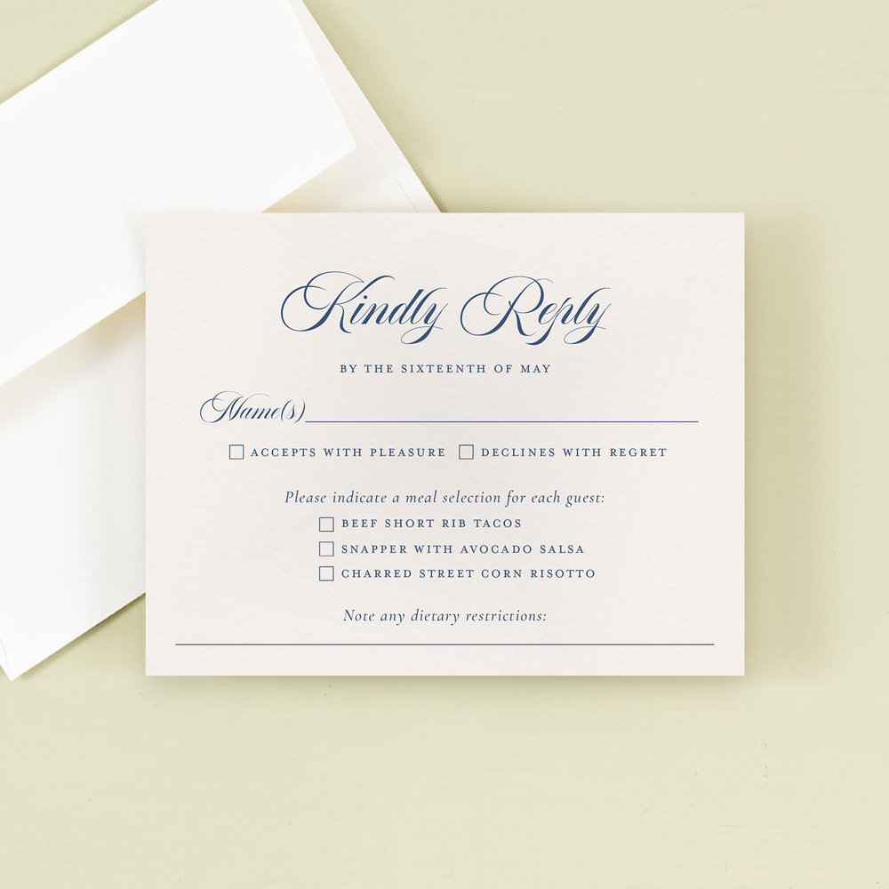 Loxley Portrait | Ice | Zola Wedding Invitations