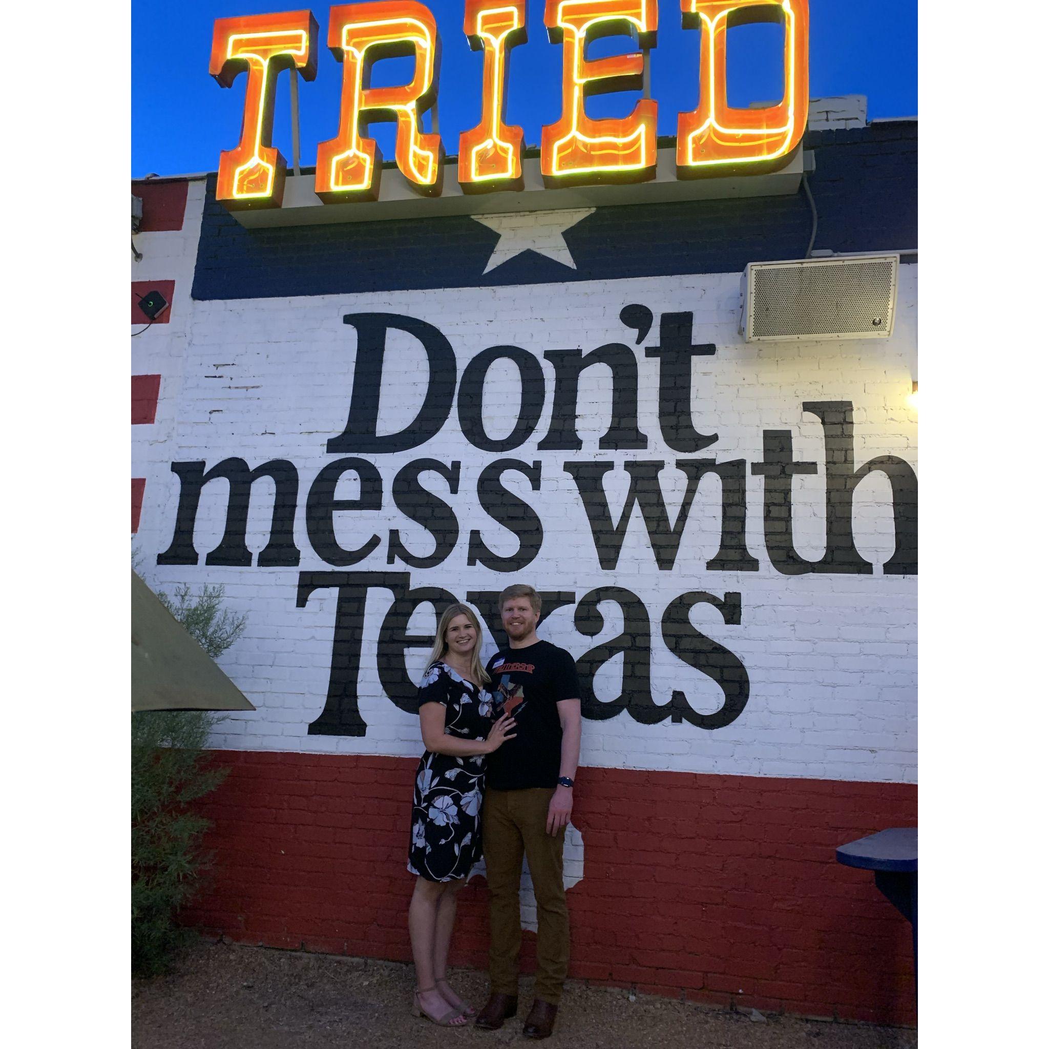 This is our first photo of us as a couple!