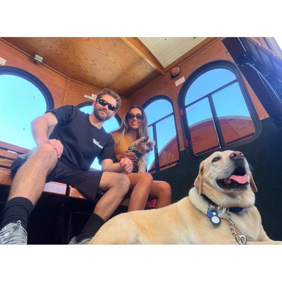 Dana Point Trolley with our fur babies