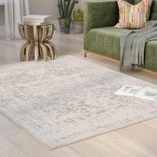 Hillsby Oriental Charcoal/Light Gray/Beige Area Rug