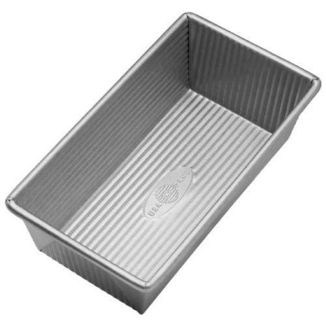 USA Pan 1140LF Bakeware Aluminized Steel Loaf Pan 8.5 x 4.5 x 3-Inch Small, Silver