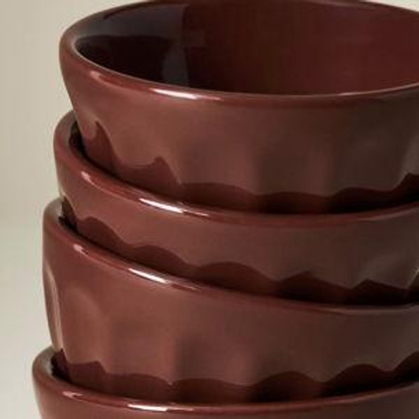 The Latte Stoneware Nut Bowls, Set of 4: Amelie Edition