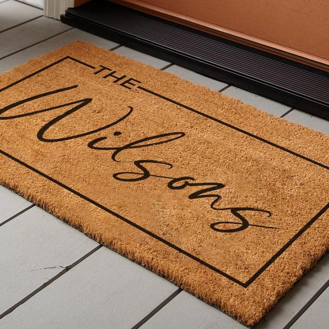 Wedding Gift for Couples, Custom Welcome Door Mat with Family Name, Housewarming Gift Home Decor, Personalized Doormat w/ Anti-Slip Backing