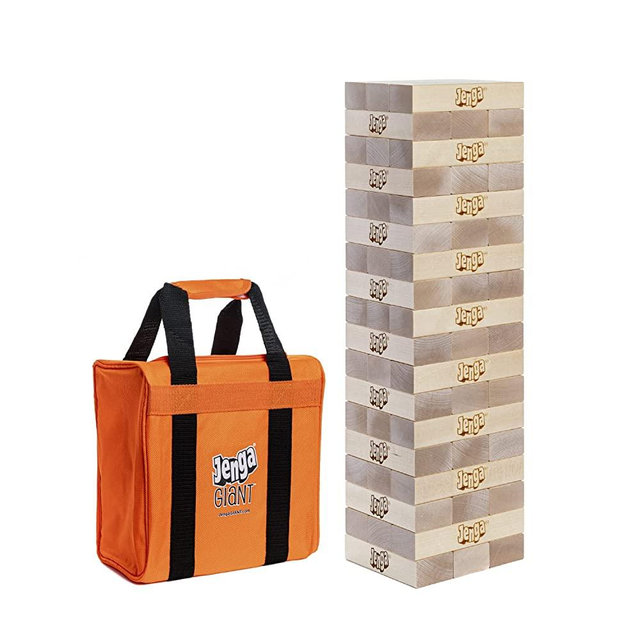 Jenga Giant JS4 (Stacks to Over 3 Feet) Precision-Crafted, Premium Hardwood Game with Heavy-Duty Carry Bag (Authentic Jenga Brand Game)