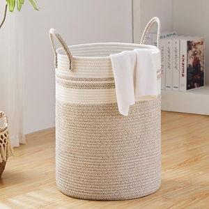 Fiona's 100L Extra Large Laundry Hamper - Color: Brown & White