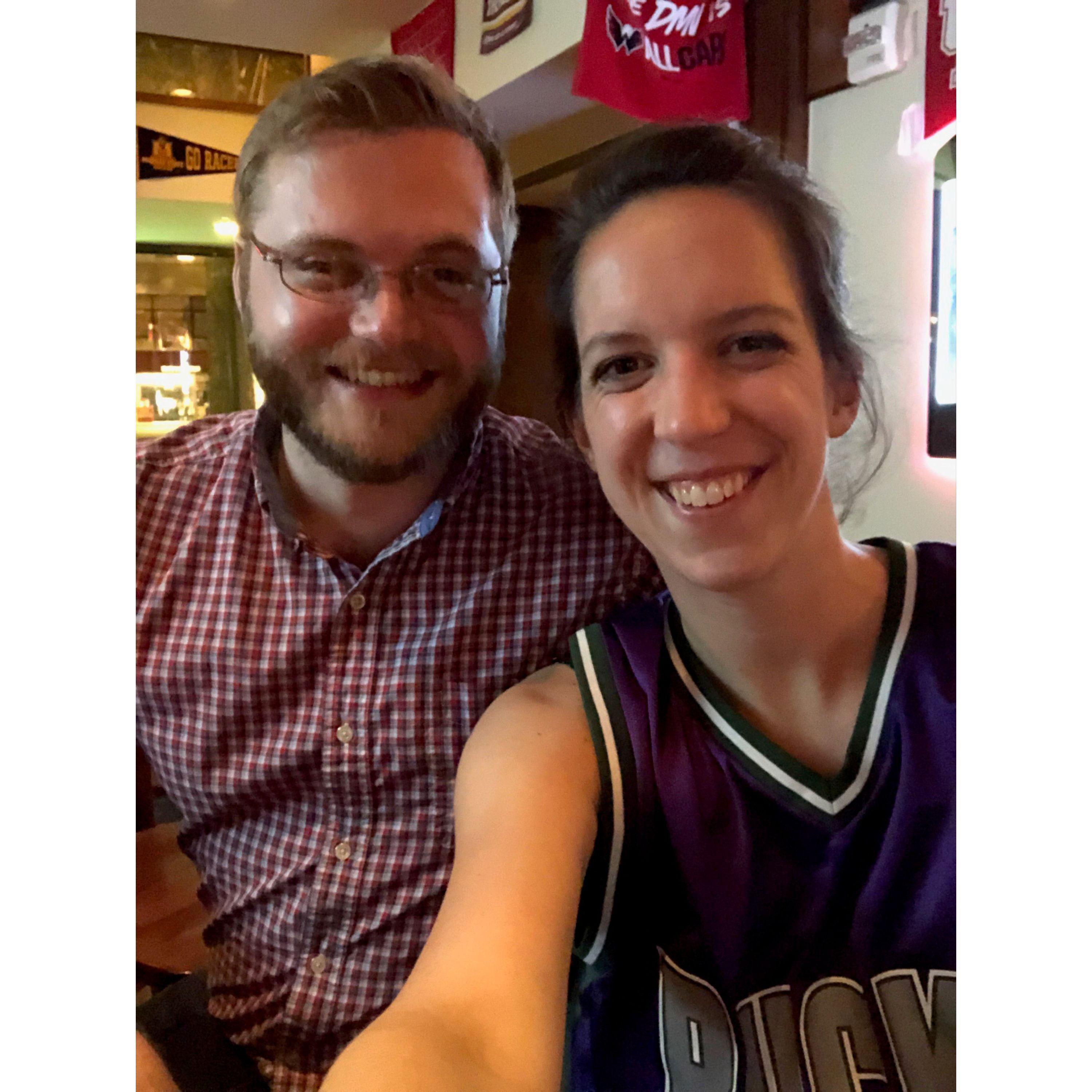 Escaping DC summer heat at the bar, 2019.