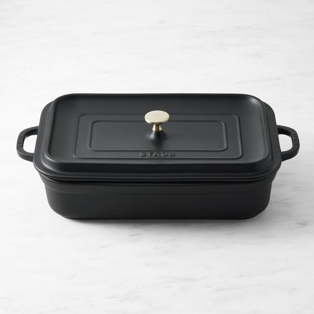 Staub Stoneware Rectangular Covered Baker, Matte Black