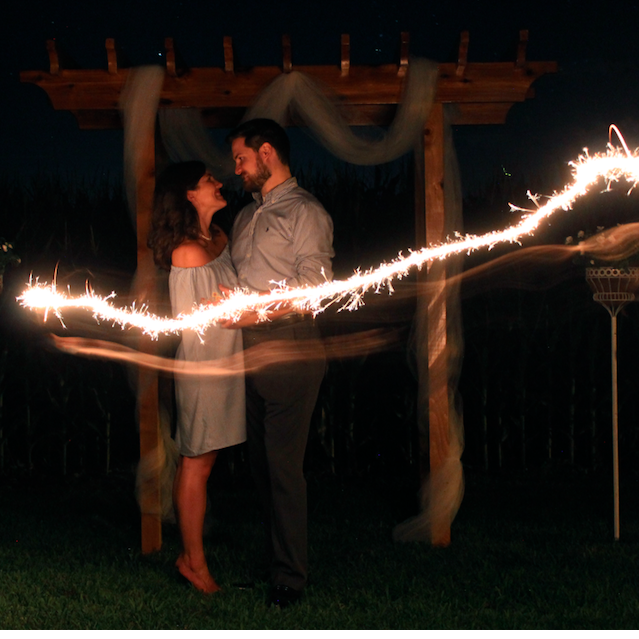 At Haley & Aaron's wedding last summer, we were stand-ins as Courtney did test shots for portraits of the bride and groom. We had so much fun playing with sparklers & Court captured beautiful photos!