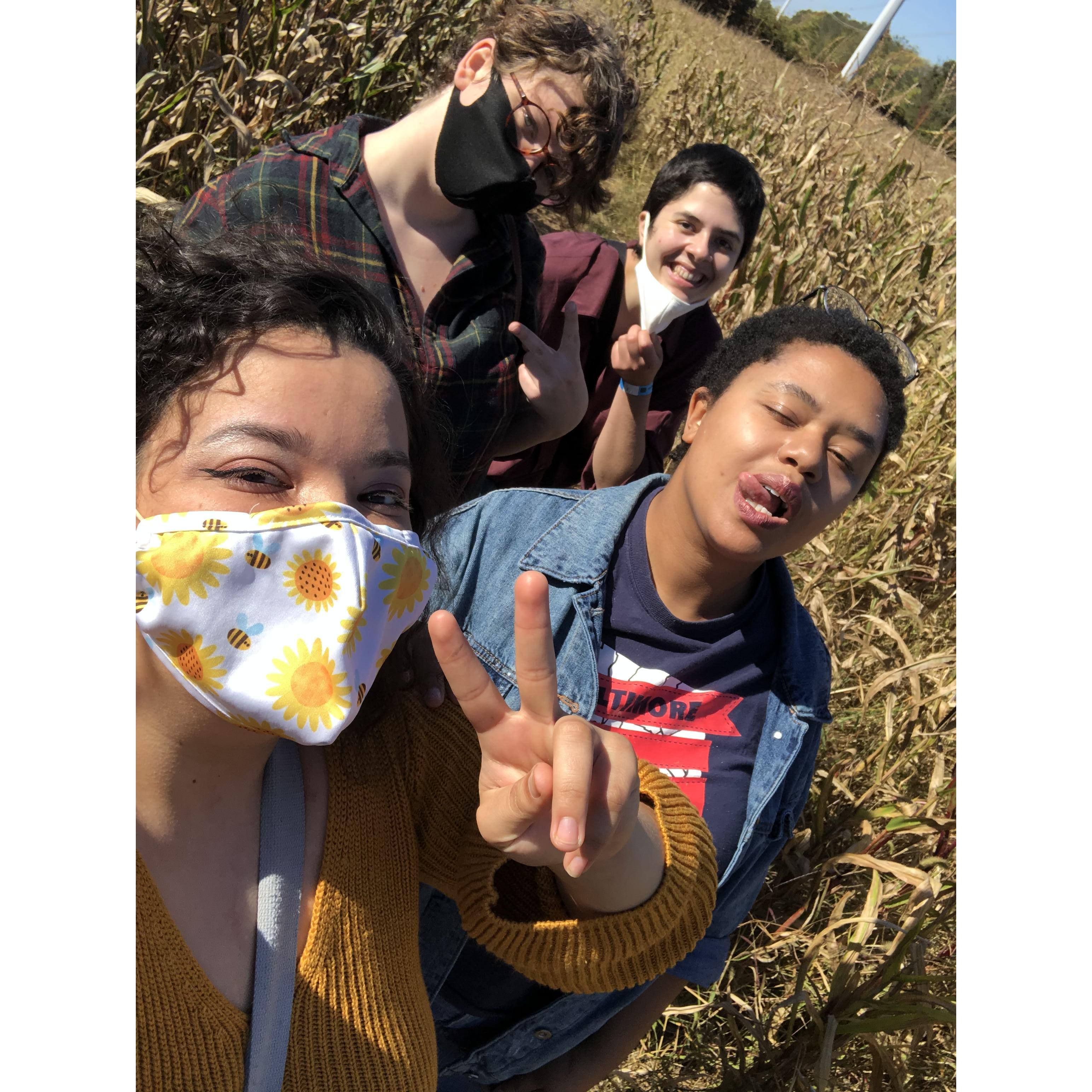 Us, Emily, Tare, and a corn maze