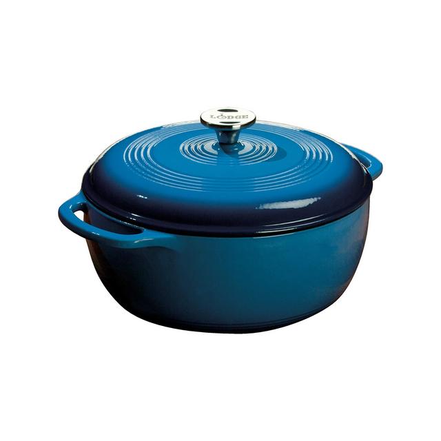 Lodge EC6D33 Enameled Cast Iron Dutch Oven, 6-Quart, Blue