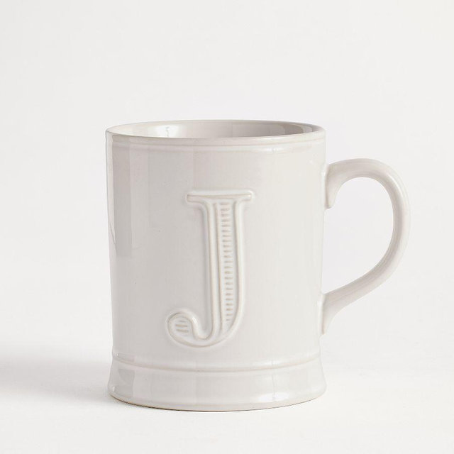 Embossed Alphabet Mug, J
