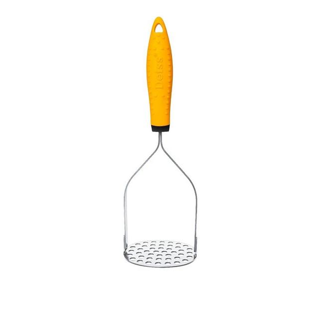 Deiss PRO Heavy Duty Stainless Steel Potato Masher with Non-Slip Rubber Handle High-Quality Hand Held Potato Masher for Struggle-Free Mashing Dishwasher Safe Vegetable and Fruit Masher