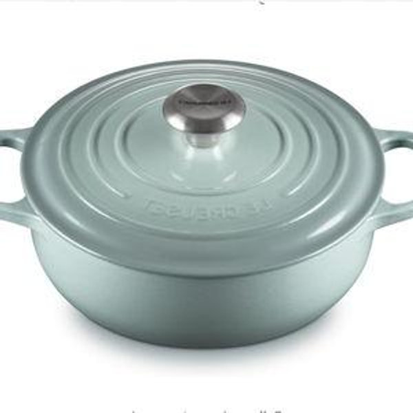 Le Creuset Enameled Cast Iron Signature Round Sauteuse, 3.5qt., Sea Salt