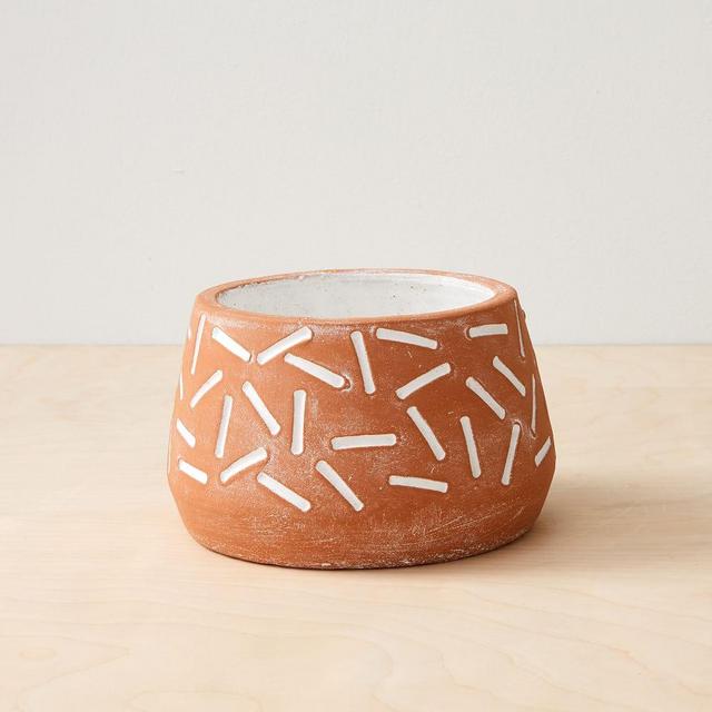 Confetti Terracotta Planters, Small, White Terracotta
