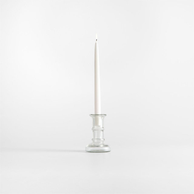 Kati Small Clear Glass Taper Candle Holder 5"