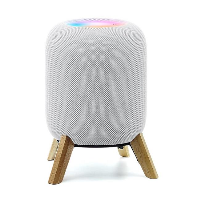 Real Wood Stand for Homepod 2nd gen (2023 Released), Sturdy Wooden Holder with Metal Frame,Safe Stable Mount Protect Home pod 2nd Speaker for Sound Better (White Oak)