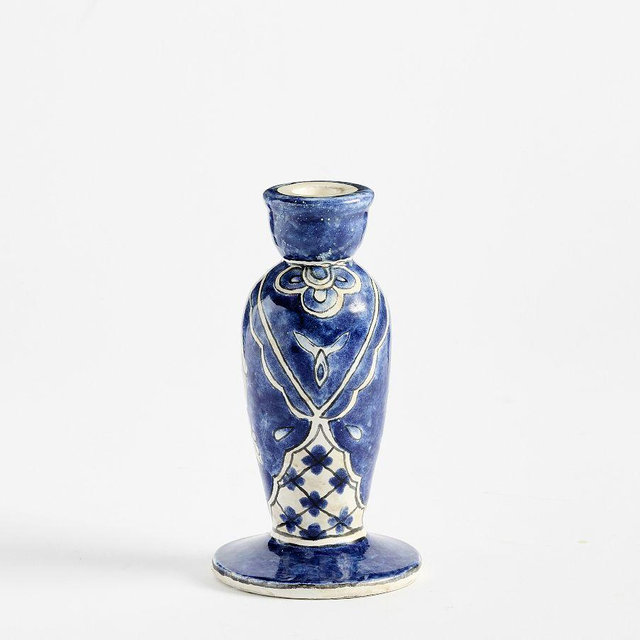 Lorraine Taper Holder, Blue, Large