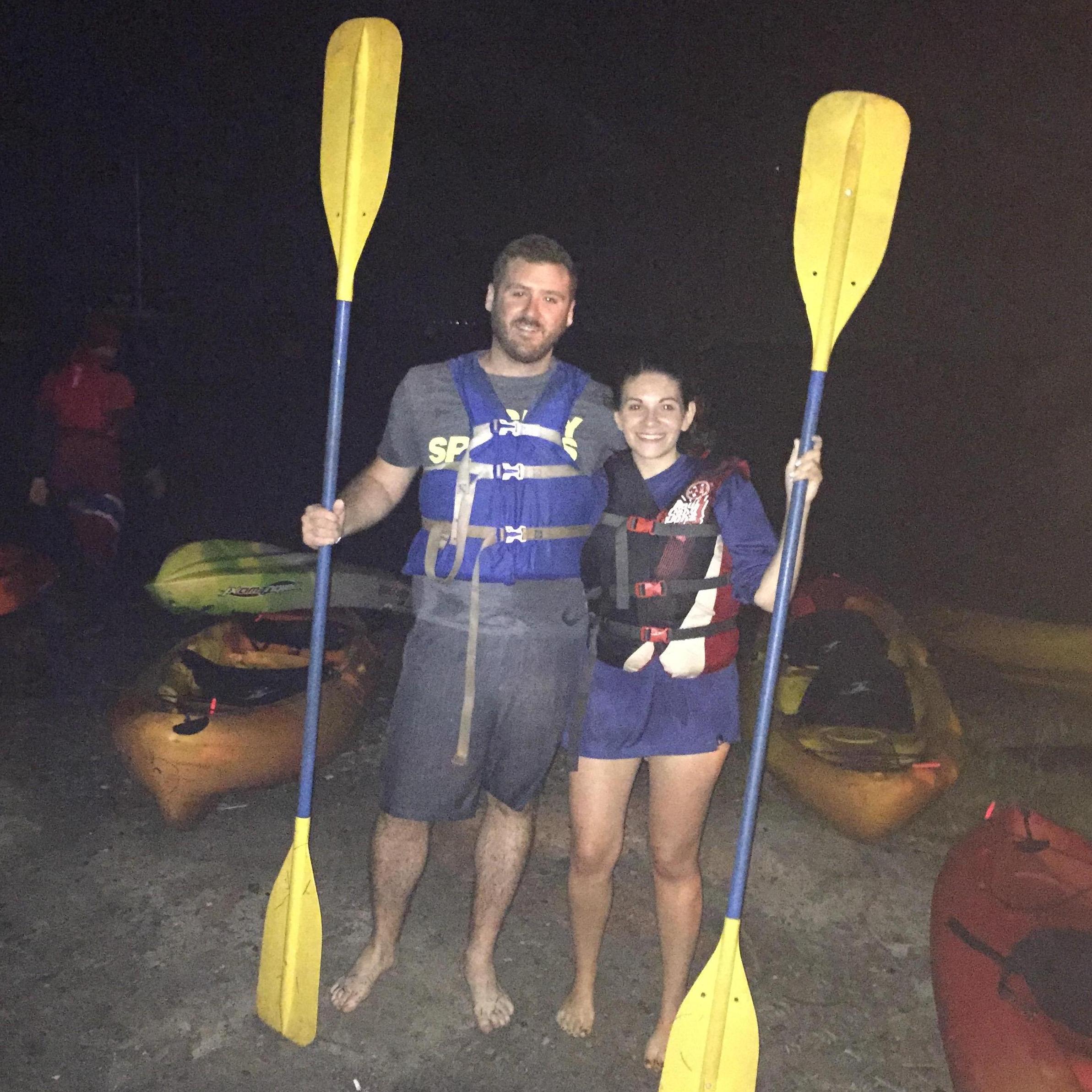 Night Kayaking in Puerto Rico (you can hardly tell they almost killed each other in the kayak)