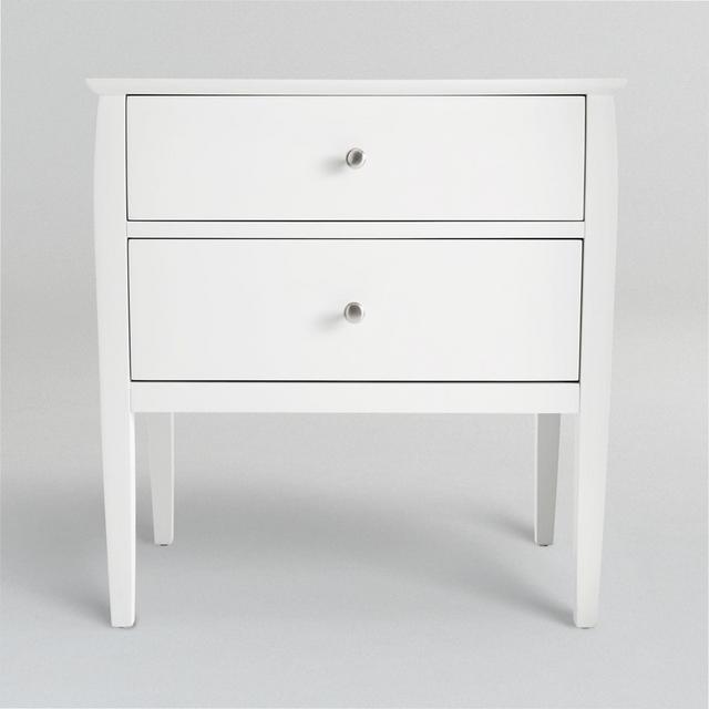 Mason 2-Drawer White Nightstand