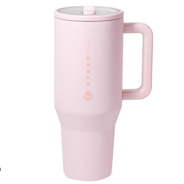 HydroJug Traveler - Modern 40 oz Tumbler with Handle & Simple Flip Straw - Car Cup Holder Friendly, Leak Resistant Water Bottle-Reusable Insulated Stainless Steel & Rubber Base - Gifts for Women & Men