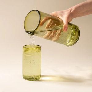 Handblown Glassware - Pitcher / Peridot