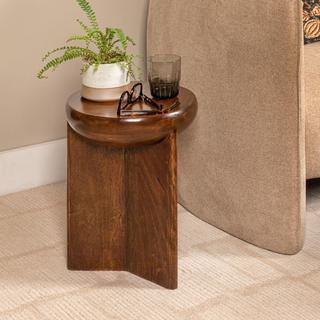 Wyatt Semi-Sphere Mango Wood Accent Table