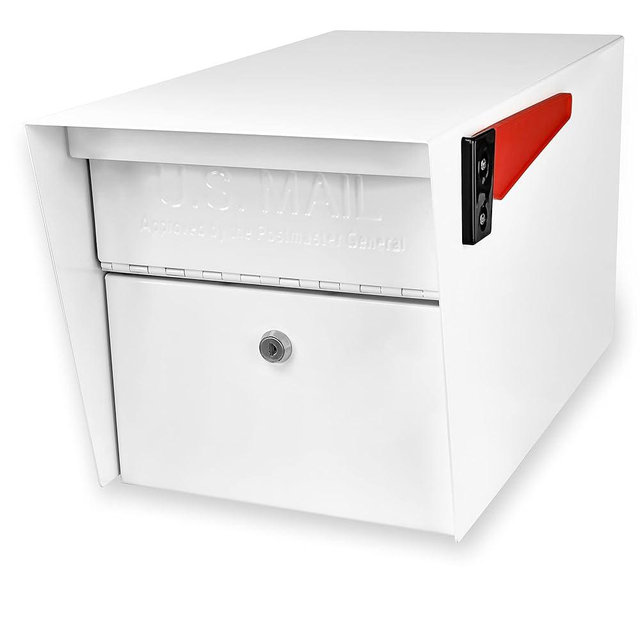 Mail Boss 7509 Mail Manager Curbside Locking Security Mailbox, Alpine White