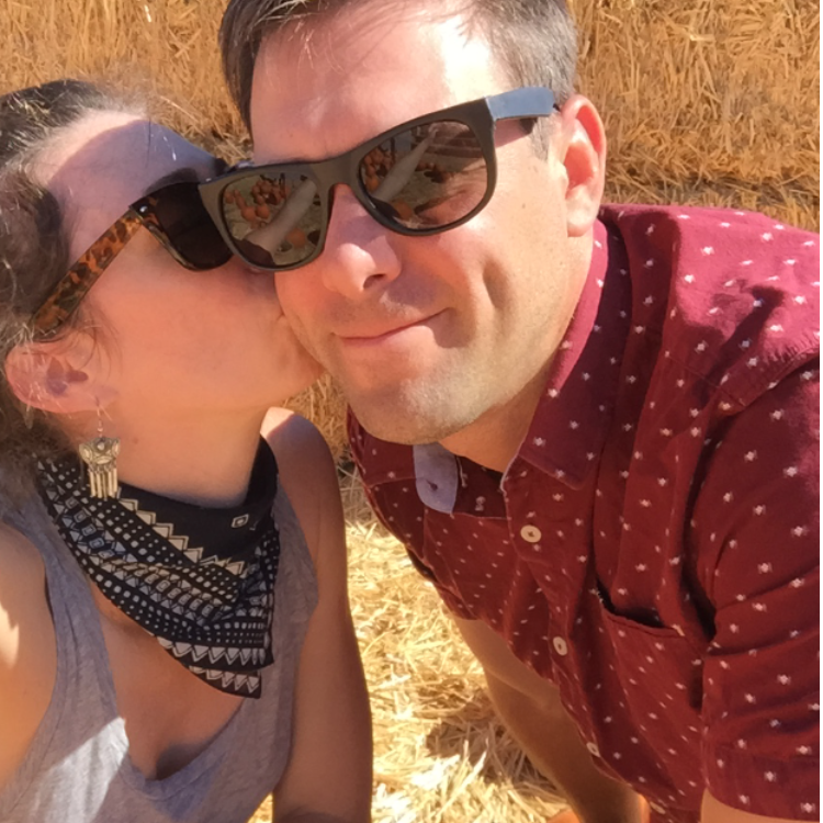 In the pumpkin patch at Underwood Family Farms