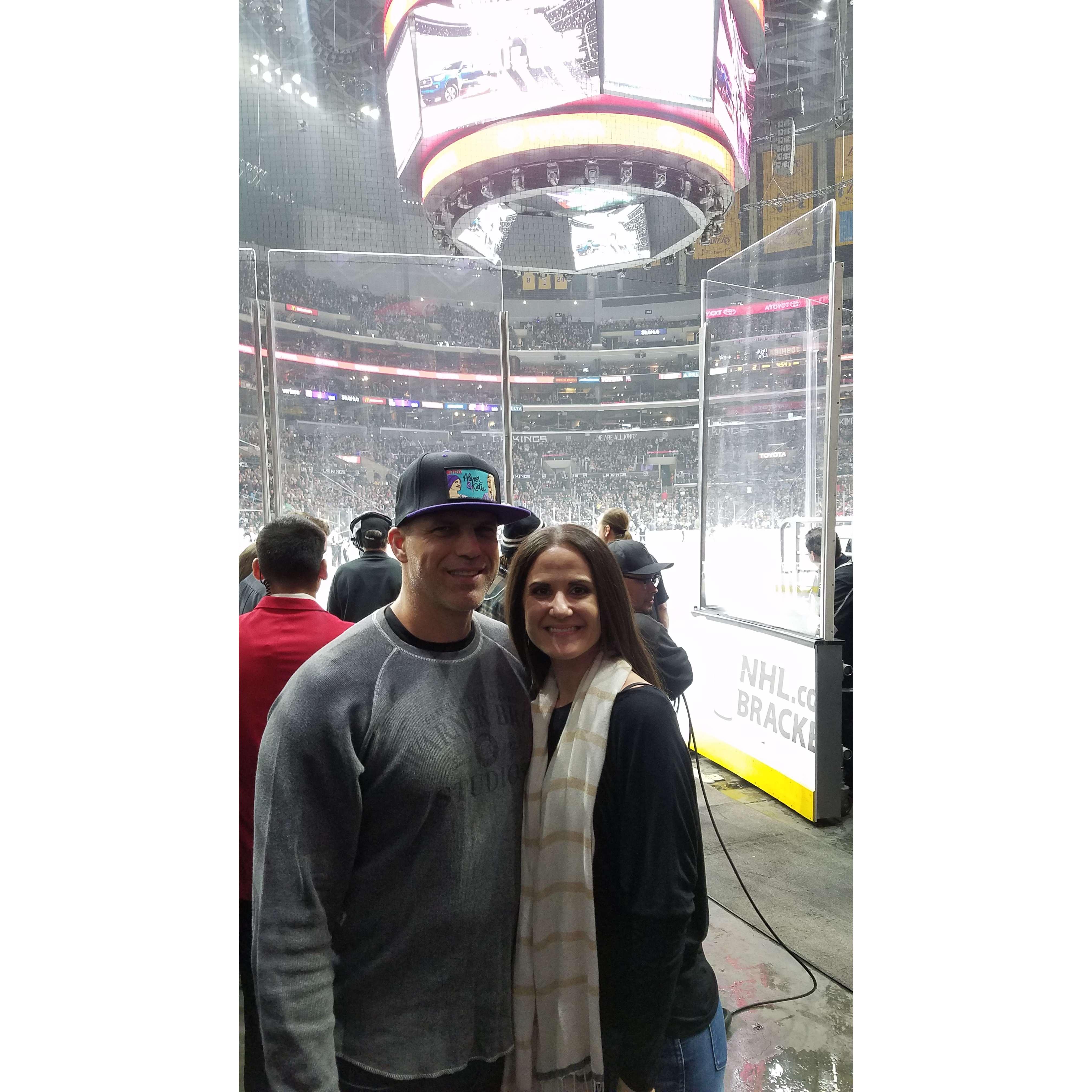 King's game, at the ice on a private tour of Staples Center (thanks to a business partner of Nikki's)