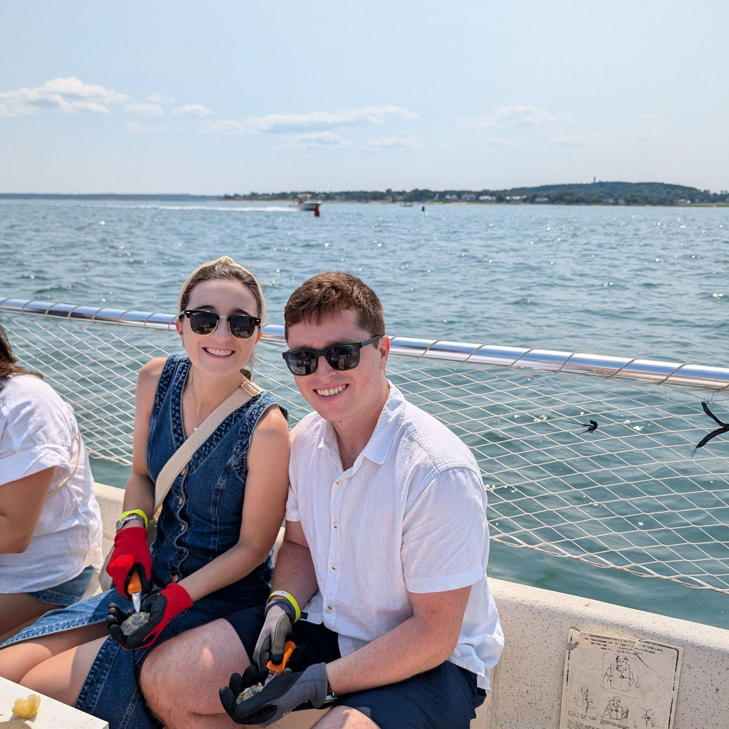 Shucking oysters for Allan's birthday! Duxbury, 2025