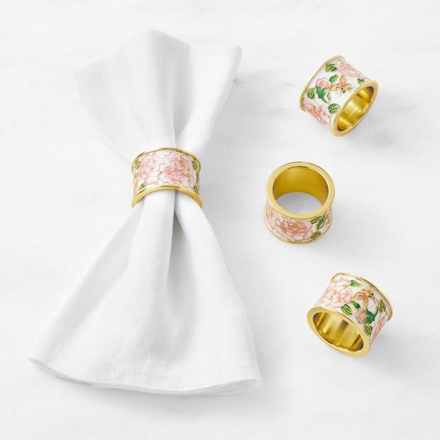 Cloisonné Napkin Rings, Set of 4, Rose