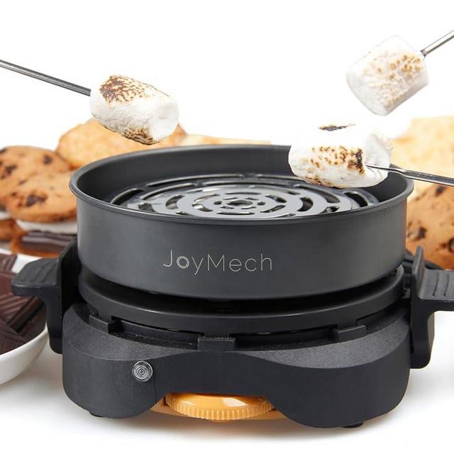 JoyMech Electric S'mores Maker Tabletop Indoor, Marshmallow Roaster Machine, Includes 4 Forks, Excellent Gift for Adults and Kids in Holidays, Birthday Parties and Christmas (Grey)