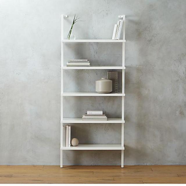 Stairway White 72.5" Wall Mounted Bookcase