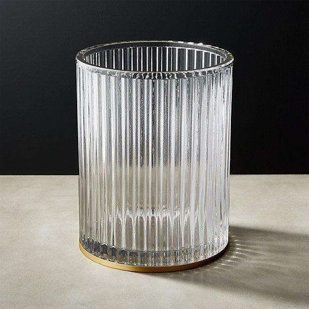 Ribbed Glass Wastebasket