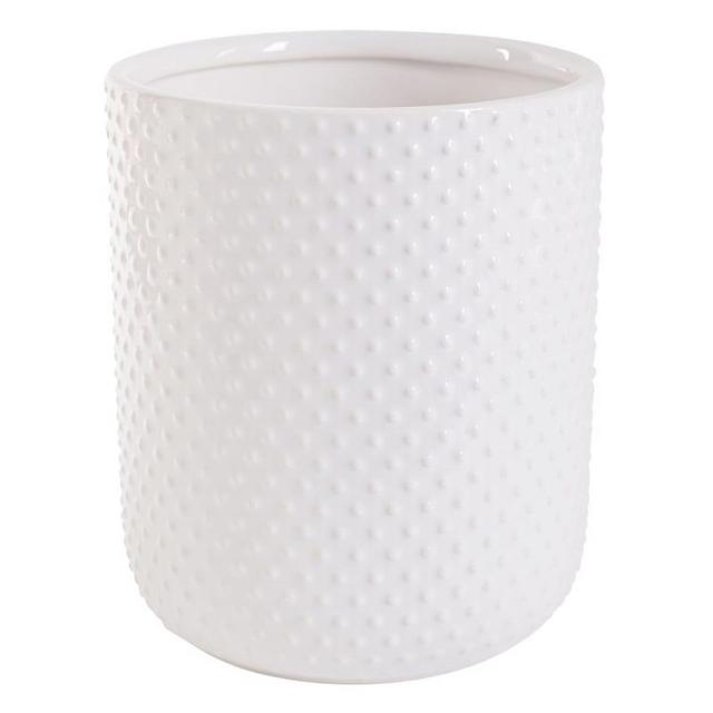 7in. White Dots Embossed Crock
