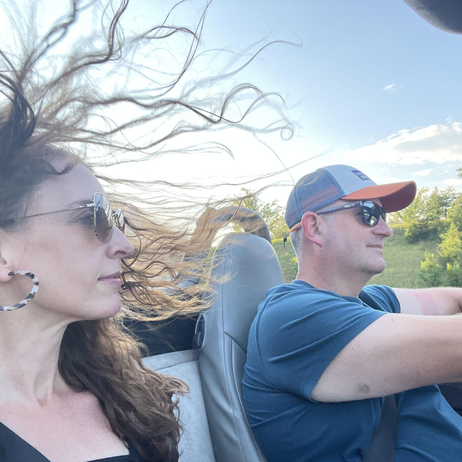 Top down, hair up.