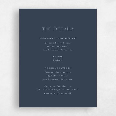 Grayed Navy, Blue Wedding Enclosure - Okavango