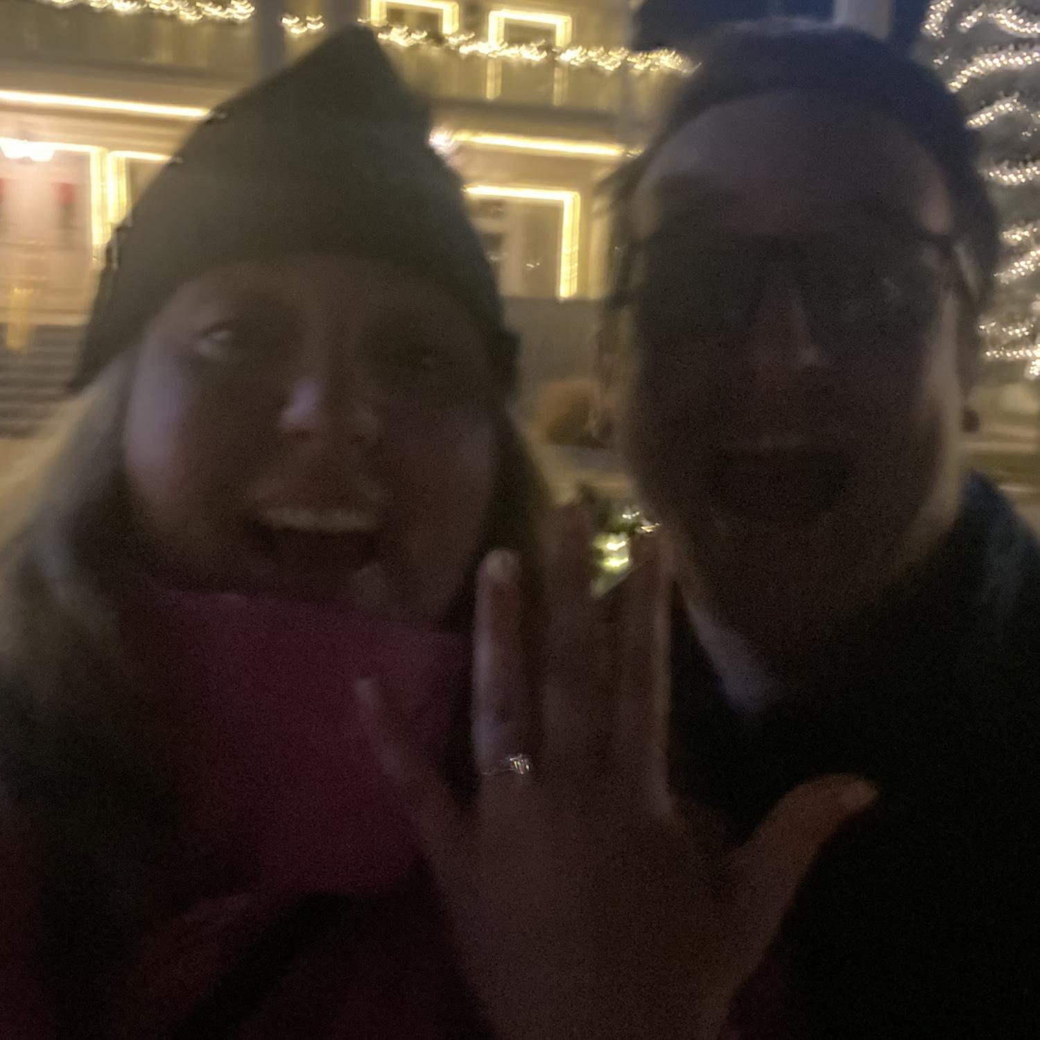 Brad & Amber Dawn moments after he proposed in front of the Governor's Mansion, 2023