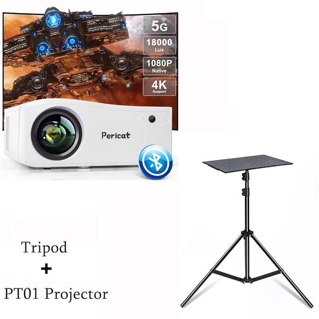 pericat PT01 Projector, and Tripod Stand Bundle