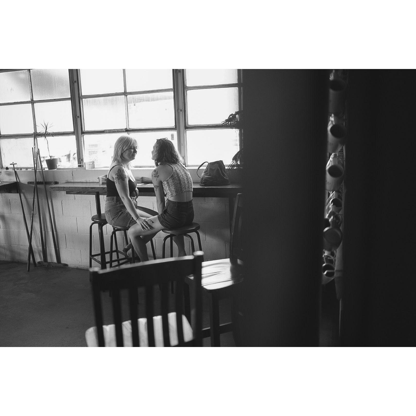 A kind stranger took this candid at our favorite brewery :) it was a little creepy but the picture is so cute.