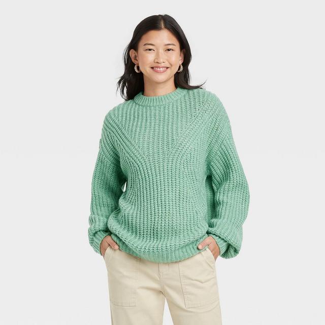 Women's Crewneck Pullover Sweater - A New Day™ Mint Green M